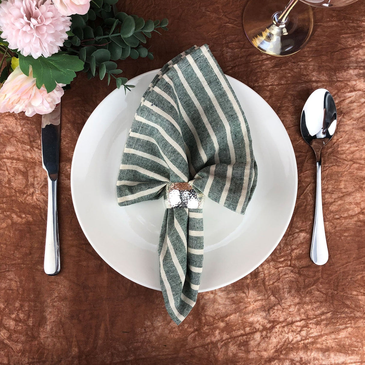 Hjemix | Stripete Stoff Servietter (Sett med 12)