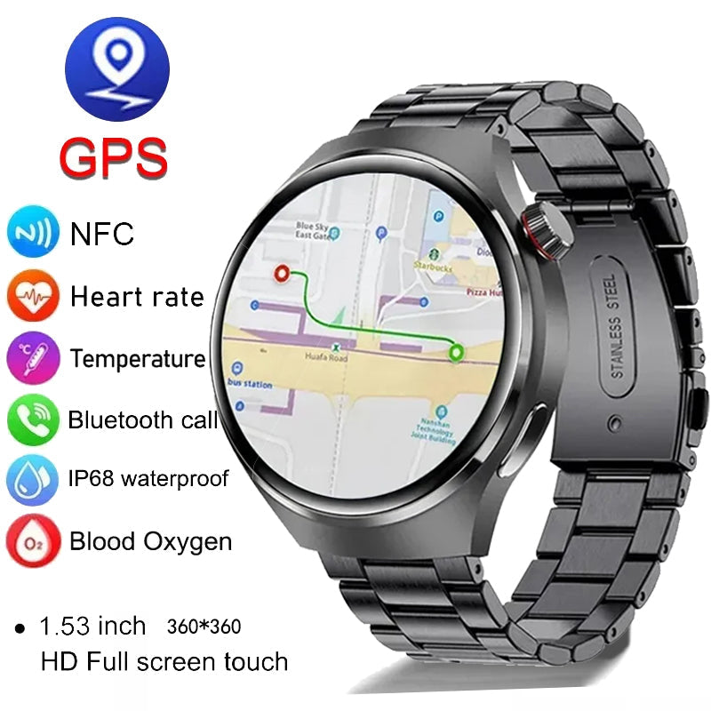 Hjemix | Gt4 Pro Smartwatch For Menn: Ip68 Nfc Gps Tracker, Amoled 360*360 Hd-Skjerm, Hjertefrekvens, Bluetooth-Samtale Begrenset Utgave
