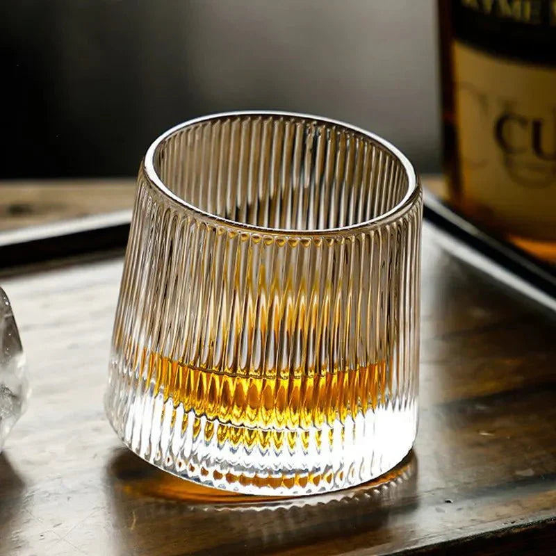 Hjemix | Teksturet Whisky Glass med Bølgeeffekt