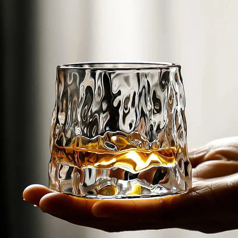 Hjemix | Teksturet Whisky Glass med Bølgeeffekt