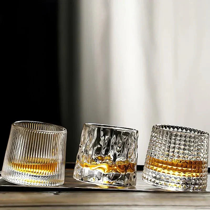 Hjemix | Teksturet Whisky Glass med Bølgeeffekt