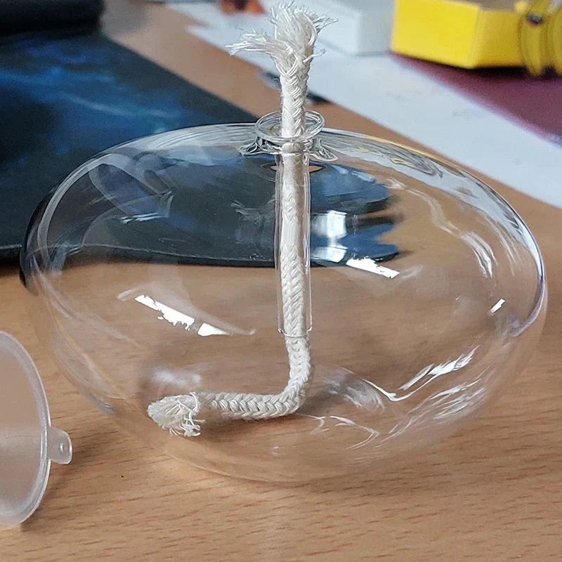 Hjemix | Gjennomsiktig Oljelampe Laget av Glass som Lysestake