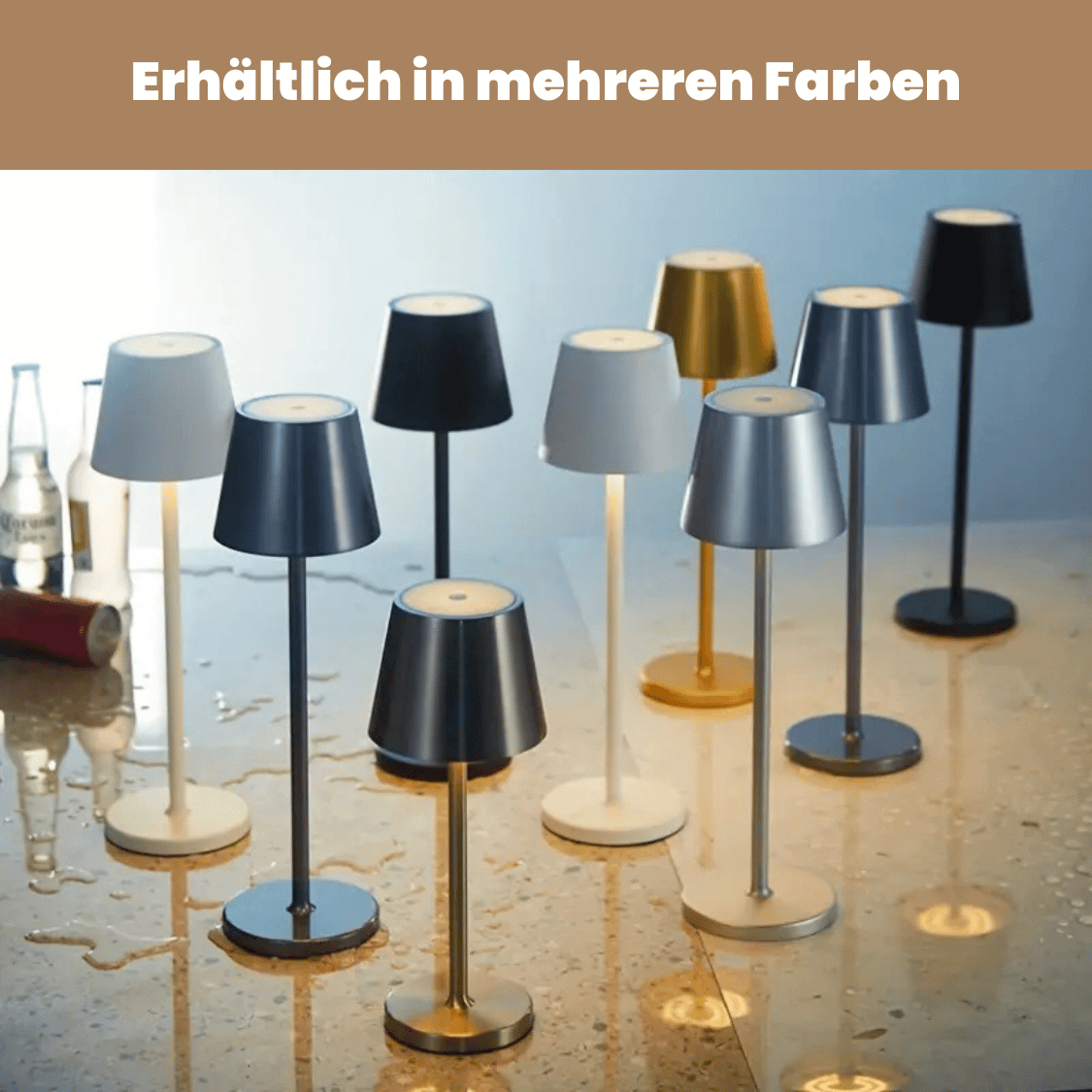 Hjemix | LED Bordlampe – Trådløs, Berøringskontroll & Dimmbar Lys
