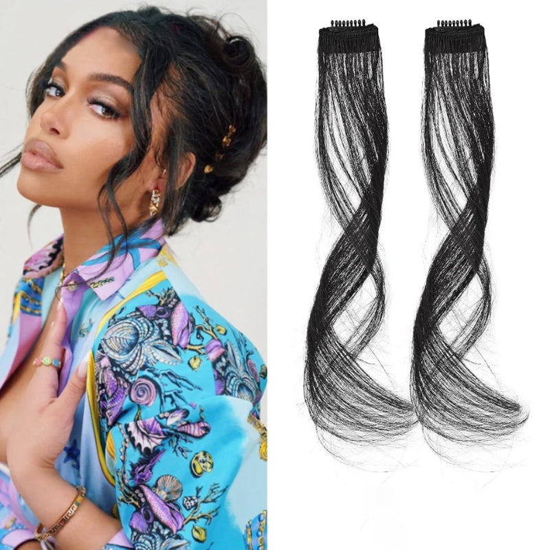 Hjemix | To Front Side Krøllete Clip In Pannebånd Hårforlengelse