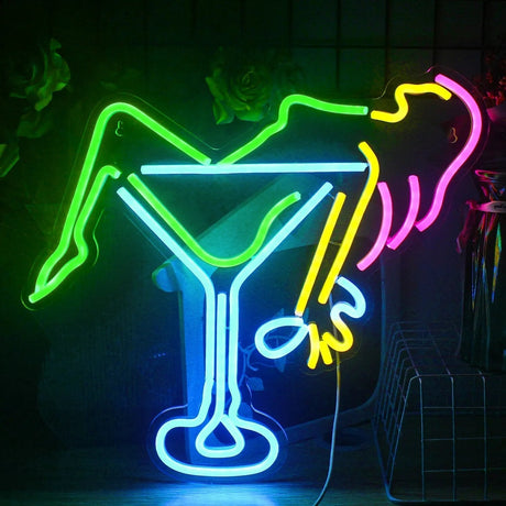 Hjemix | Livlige Cocktails & Øl LED Neon Veggskilt