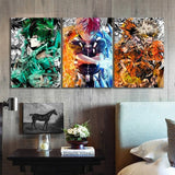 Hjemix | My Hero Academia Anime - 3 Deler Lærred Veggkunst Moduler Bilder Plakater