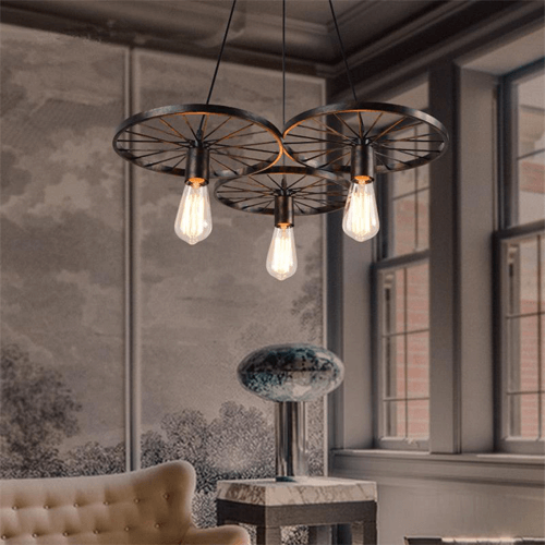 Hjemix | Retro-stil-hjul-pendel-belysning