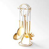 Hjemix | Gyldne Kjøkkenredskaper med Stativ