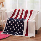 Hjemix | Flanell-Sherpa Teppe med Amerikansk Flagg