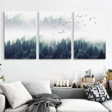 Hjemix | 3-delt Nordic Forest Landscape Veggkunst