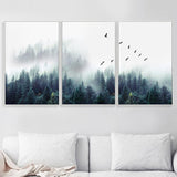 Hjemix | 3-delt Nordic Forest Landscape Veggkunst