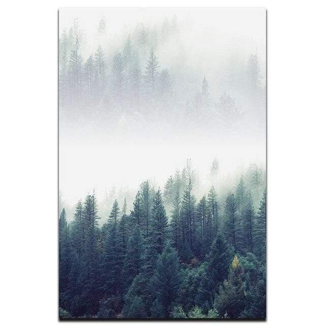 Hjemix | 3-delt Nordic Forest Landscape Veggkunst