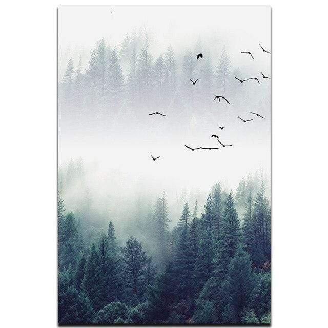 Hjemix | 3-delt Nordic Forest Landscape Veggkunst