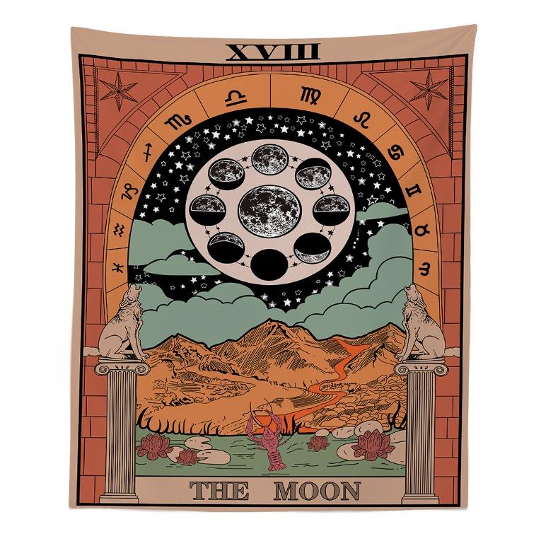 Hjemix | "Månen" Tarot Farget Tapestry
