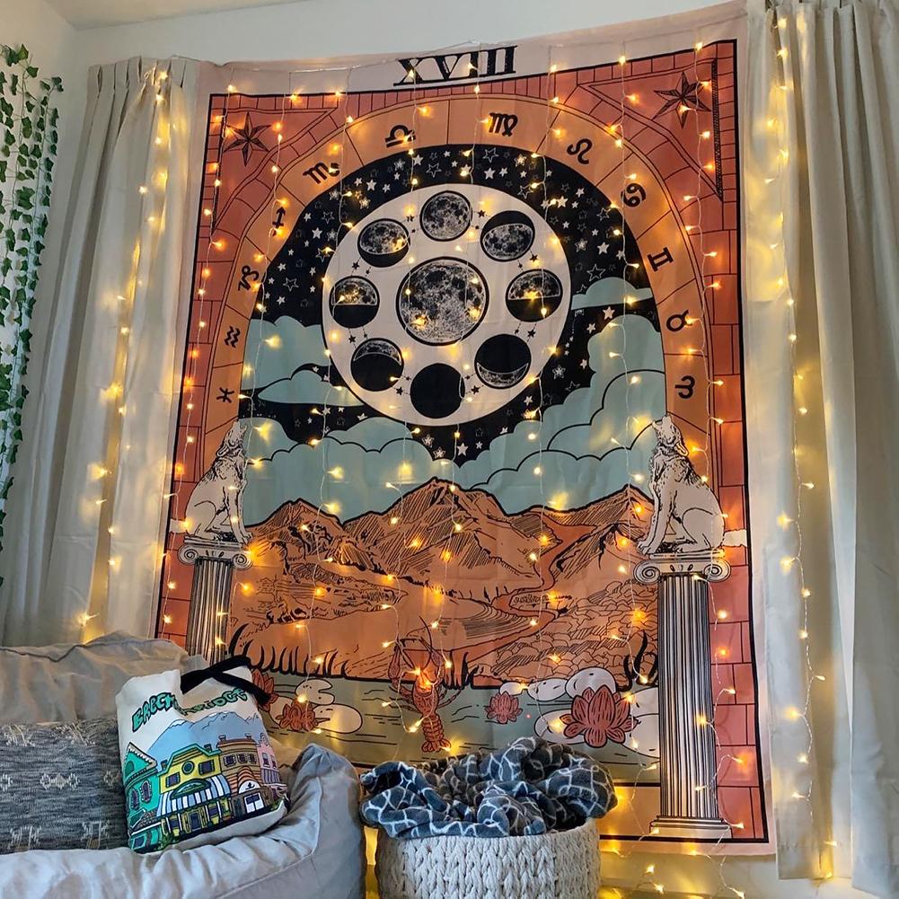 Hjemix | "Månen" Tarot Farget Tapestry