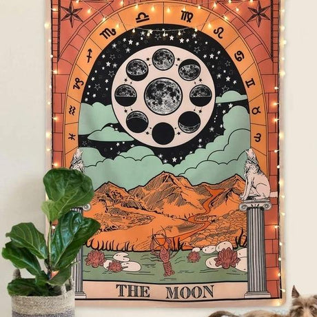 Hjemix | "Månen" Tarot Farget Tapestry