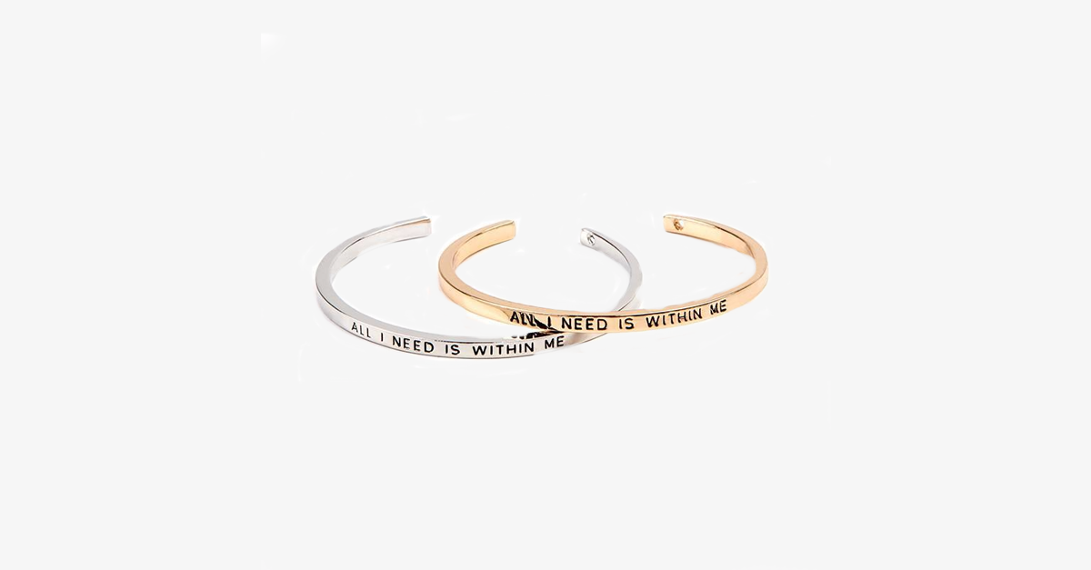Hjemix | Vakker Cuff Bangle Armbånd med motiverende sitat