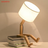 Hjemix | Wood Boy Shape LED Skrivebord Lampe Skrivebord Ornament