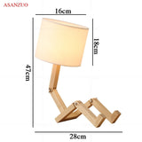 Hjemix | Wood Boy Shape LED Skrivebord Lampe Skrivebord Ornament