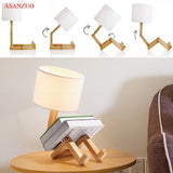 Hjemix | Wood Boy Shape LED Skrivebord Lampe Skrivebord Ornament