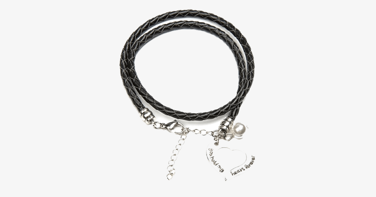 Hjemix | Du holder hjertet mitt for alltid håndstemplet armbånd