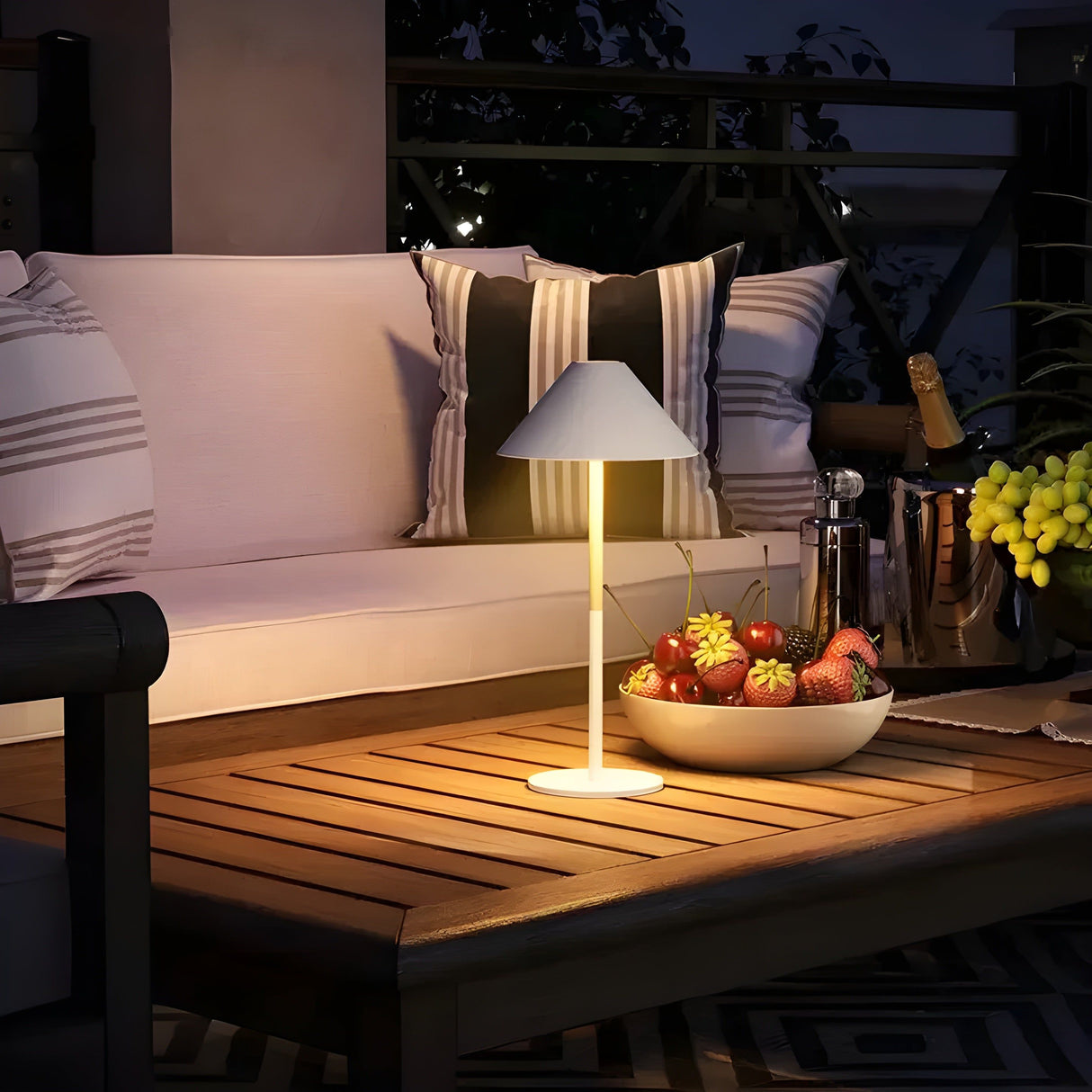 Hjemix | Minimalistisk dimbar Touch bordlampe - vanntett og oppladbar lys Farge
