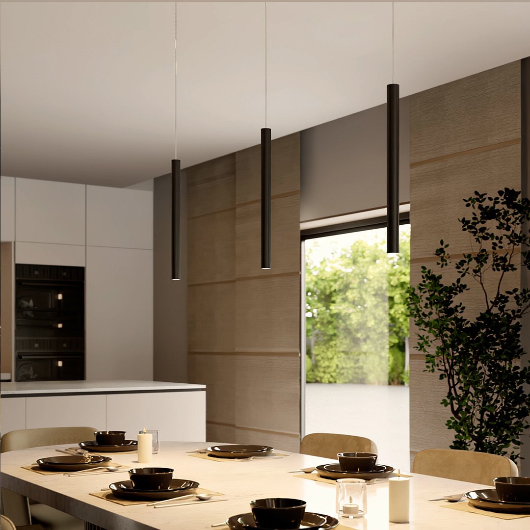 Hjemix | RayAura Minimalistisk LED Pendellampe | Moderne Design | Elegant Taklampe for Stue & Kontor